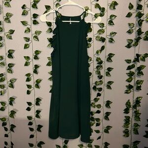 Size L Green scalloped dress
